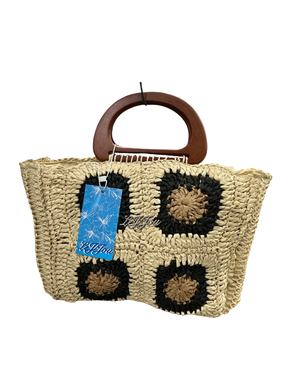 JJ80502BE BORSA A MANO MANICO LEGNO JJOU 28x7x20cm BEIGE 41100