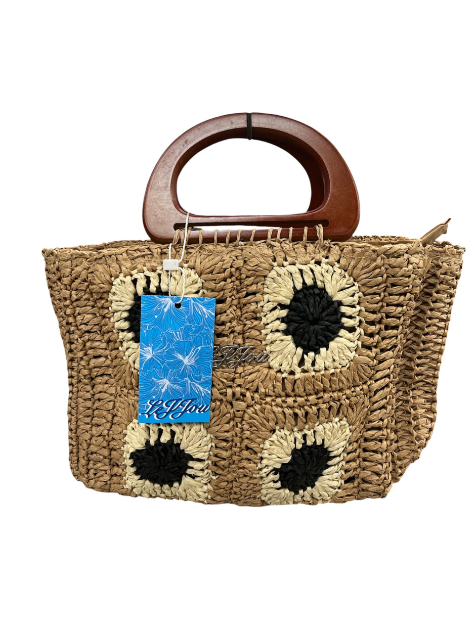 JJ80502KA BORSA A MANO MANICO LEGNO JJOU 28x7x20cm KHAKI 41100