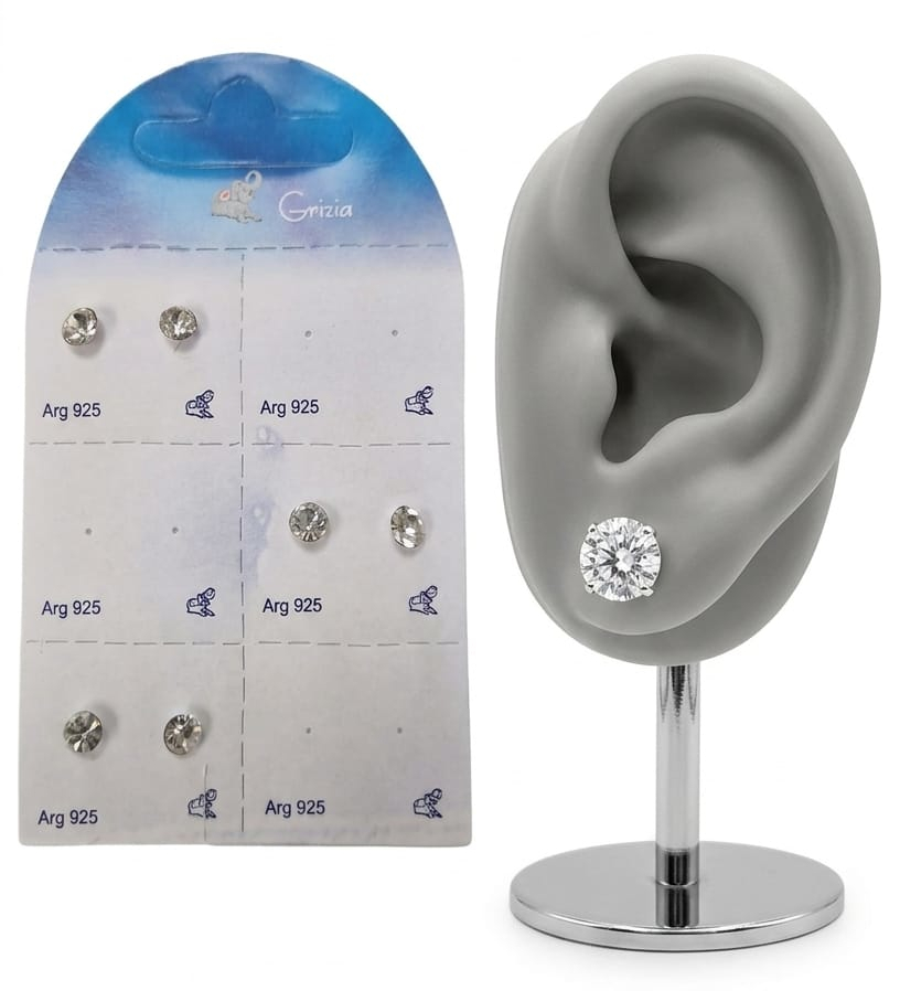 OR3498 ORECCHINO ZIRC. BIANCO MM.5 ARGENTO 925 41235