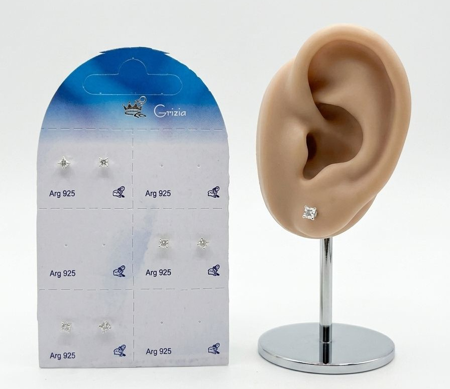 OR3031 ORECCHINO ZIRC. QUADR. 3Z3 ARGENTO 925 41235