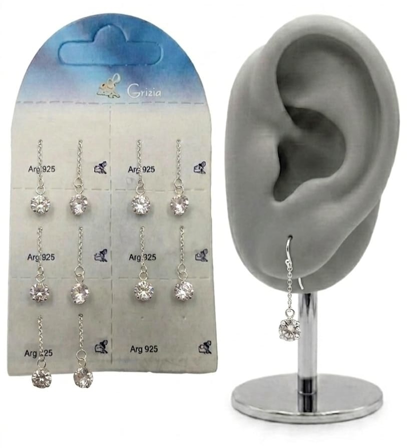 OR4182 ZIRCONE TONDO CON CATENA ARGENTO 925 41235