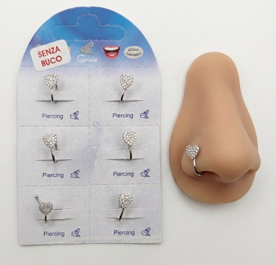 BP8774 FINTO DA NASO CUORE ZIRCONI 41235