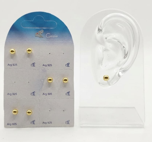 OR3975 ORECCHINO PALL.MM.5 DORATO CF.3 41235 PICCOLE