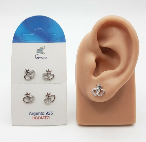 OR4009 CUORI CON CORONA ARG.ROD. 41235