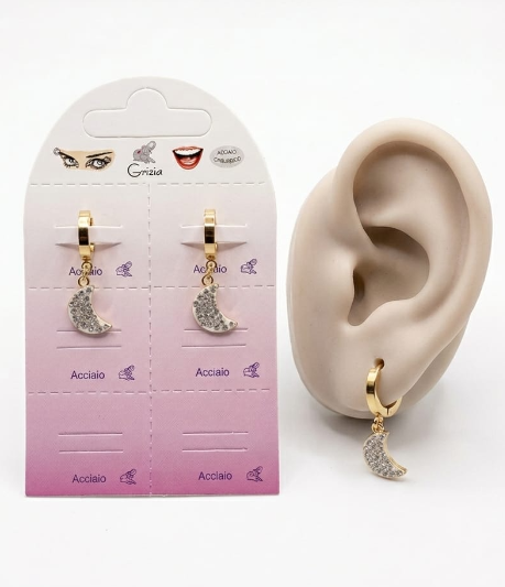 OR0212 CERCHIO PEND. LUNA ZIRC. ACC. DORATO 41235