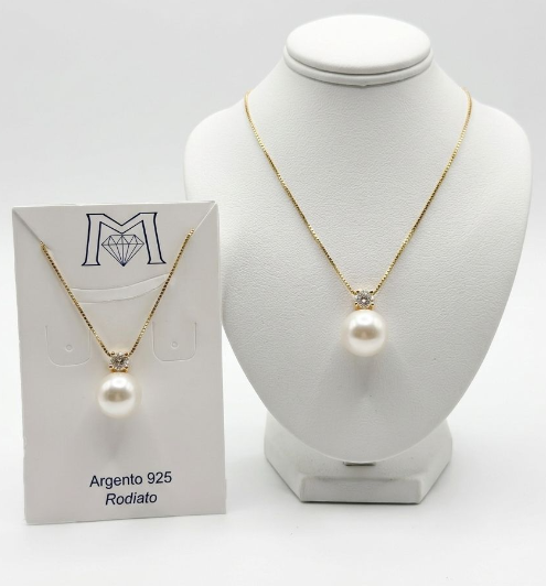ARPD11060 PENDENTE PERLA CON ZIRCONE 10MM DORATO CON VENEZIANA 52533
