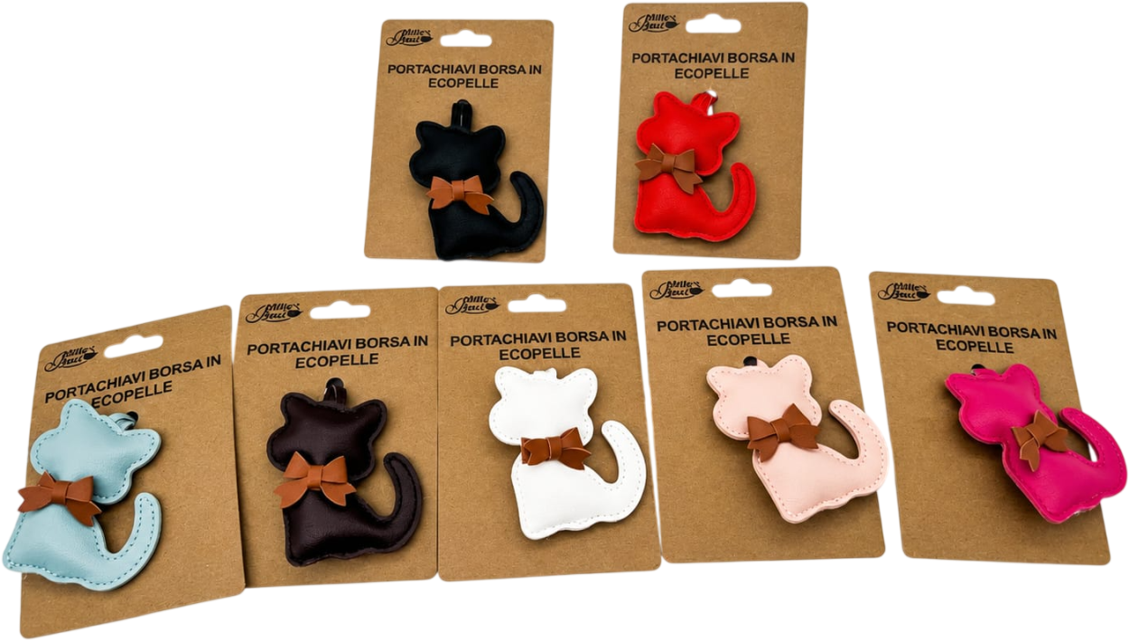 PORTACHIAVE PER BORSA IN ECOPELLE GATTINO 41114