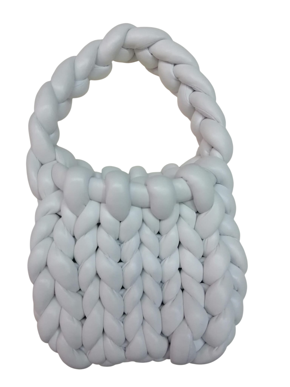 SOFTBAG-07 BORSA INTRECCIO LUREX BIANCO 41114