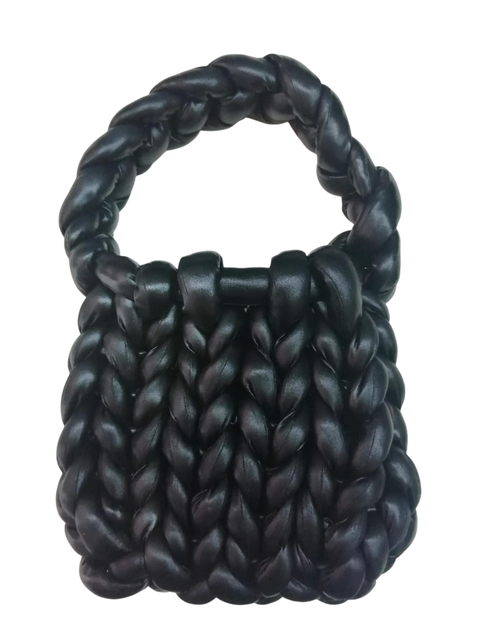 SOFTBAG-06 BORSA INTRECCIO LUREX NERO 41114