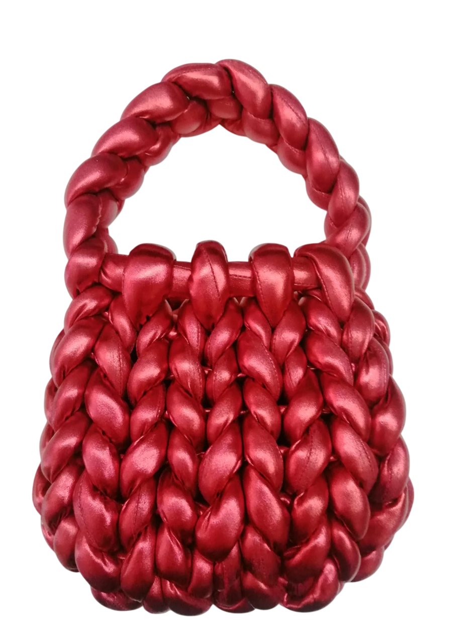 SOFTBAG-04 BORSA INTRECCIO LUREX ROSSO 41114