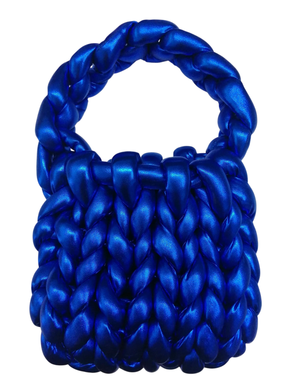 SOFTBAG-01 BORSA INTRECCIO LUREX BLU 41114