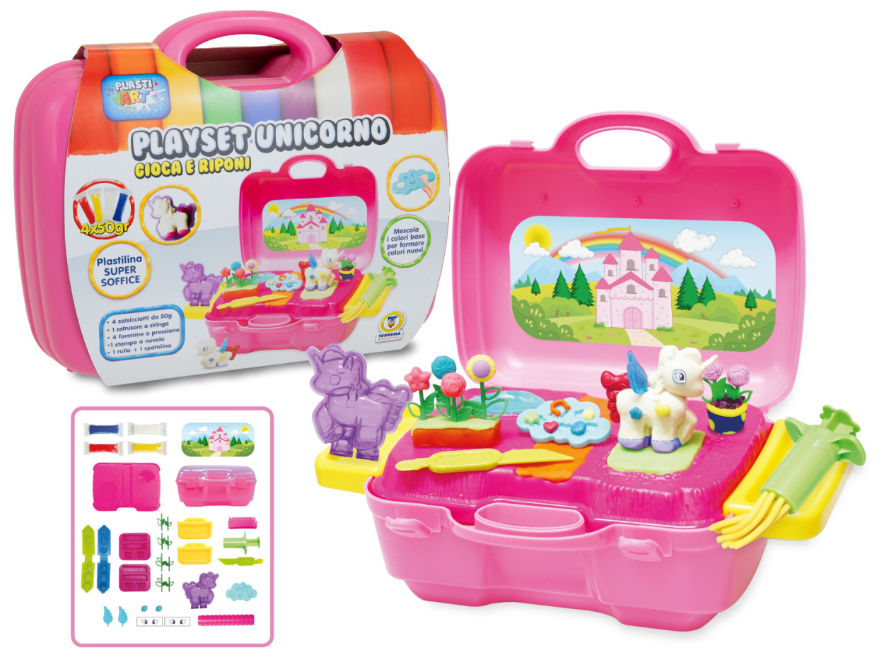 PLATIART PLAYSET UNICORNO GIOCA E RIPONI 71198 53126