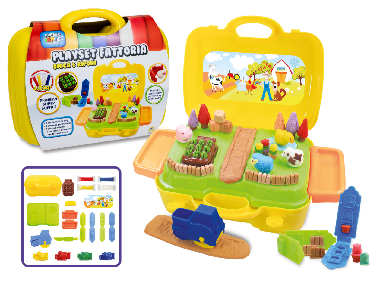 PLASTIART PLAYSET FATTORIA GIOCA E RIPONI 71197 53126