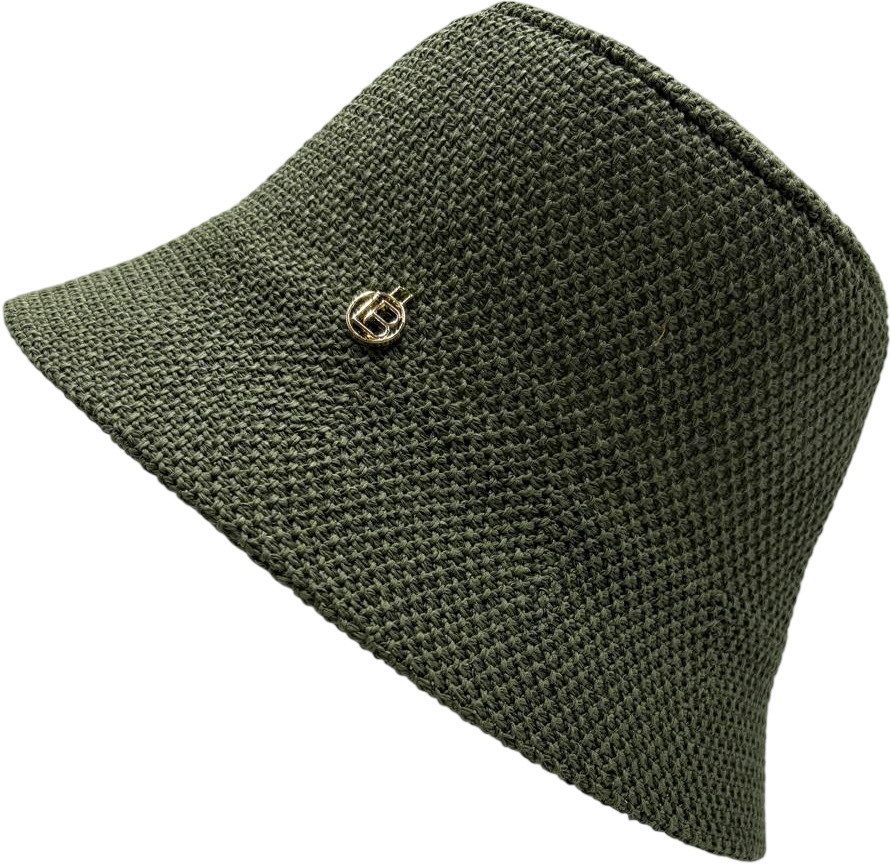 LB26S802-12 CAPPELLO BUCKET SIMIL PAGLIA VERDE OLIVA 55392