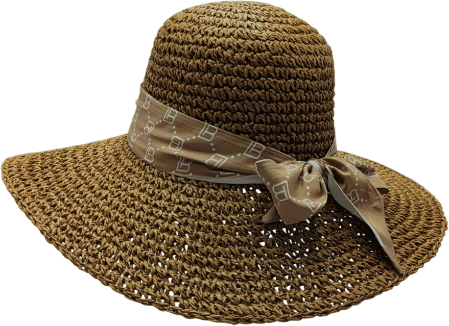 LB26S808-34 CAPPELLO CAMPANA MORBIDO CON NASTRO BISCOTTO 55392