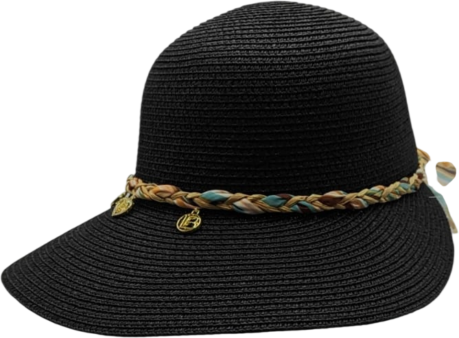 LB26S809-20 CAPPELLO PAMELA CON CHARM NERO 55392