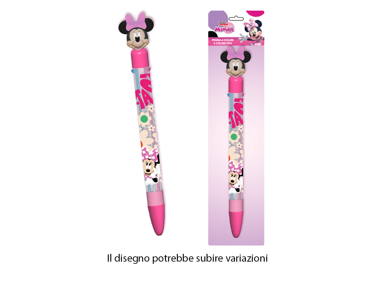 MIN0955 PENNA 4 COLORI CON TOPPER IN GOMMA 40934
