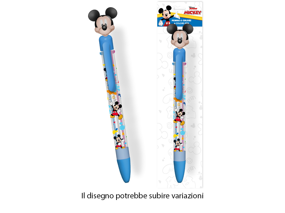 MIC0955 PENNA 4 COLORI CON TOPPER IN GOMMA 40934
