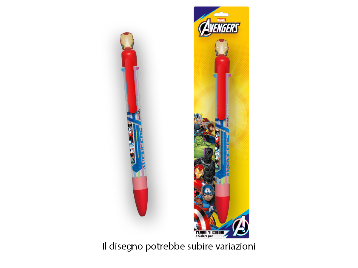 AV0955 PENNA 4 COLORI CON TOPPER IN GOMMA 40934