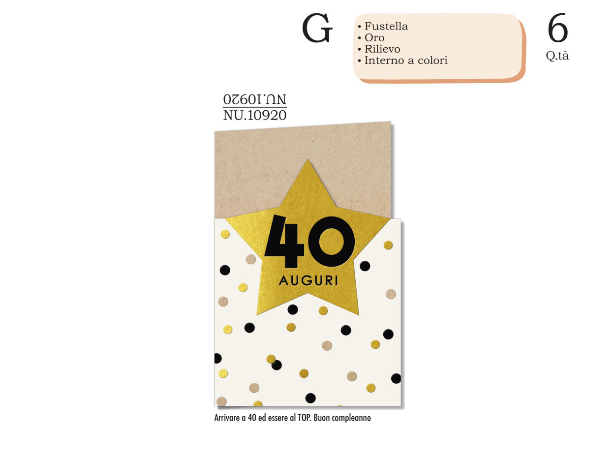 NU10920 BIGLIETTO 40 ANNI 40631