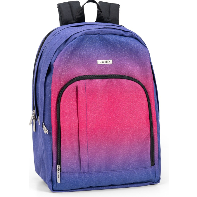 ZAINO ORGANIZZATO SFUMATO GLITTER FUXIA COMIX 76228SF 41349