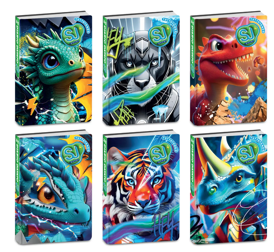 DIARIO AG. 10M DAT SJ GANG CARTOTECNICA ANIMALI BOY 14x20,6x2cm 50C202619 41434