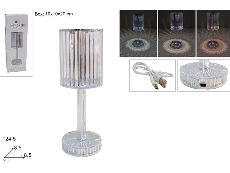 LAMPADA RICARICABILE 3 TONALITA' DI BIANCO TOUCH 682920 40842