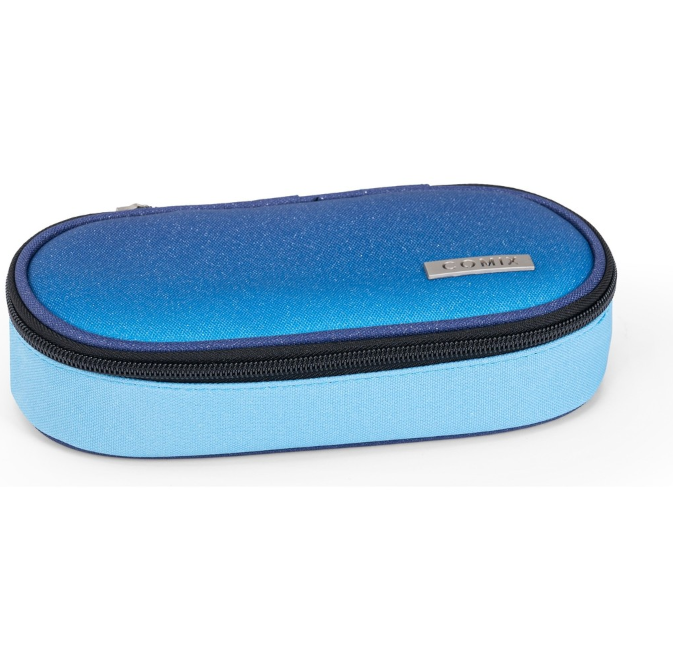 ASTUCCIO OVALE ORGANIZZATO SFUMATO GLITTER BLU COMIX 76557SB 41349