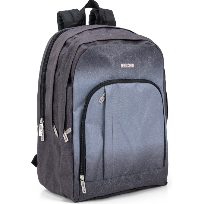 ZAINO ORGANIZZATO SFUMATO GLITTER NERO COMIX 76228SN 41349