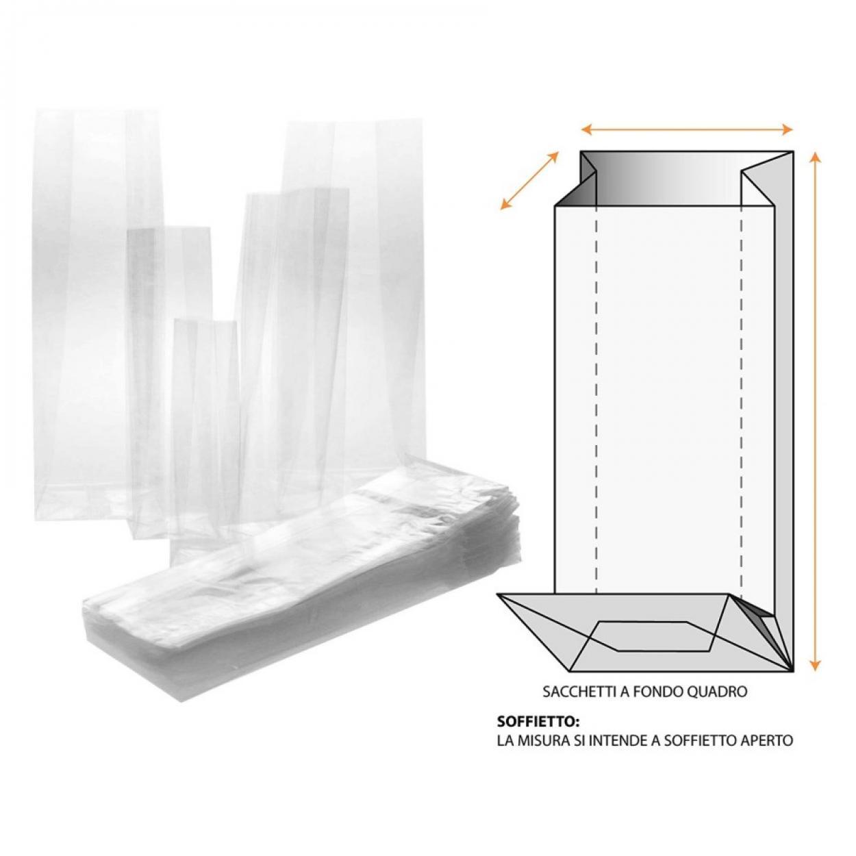 X000000060913 BUSTE NEUTRE C/PAT. ADESIVA 6x9+4 MATERIALE PER ALIMENTI 41234