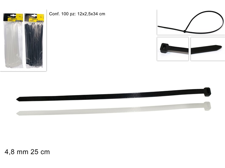 FASCETTE 4,8mmx25cm 100pz 302897 40842
