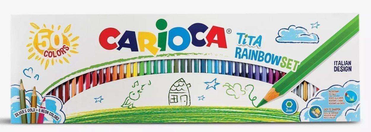 00180569 PASTELLI CARIOCA TITA RAINBOW SET 50pz 53381