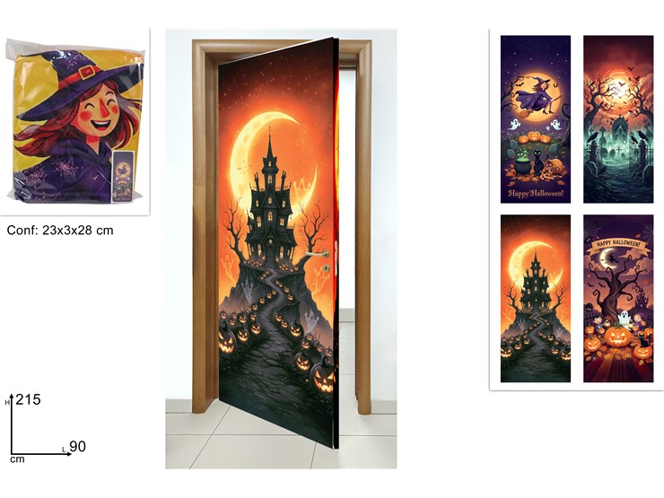COPRIPORTA 90x215cm DECORO HALLOWEEN 479088 40649