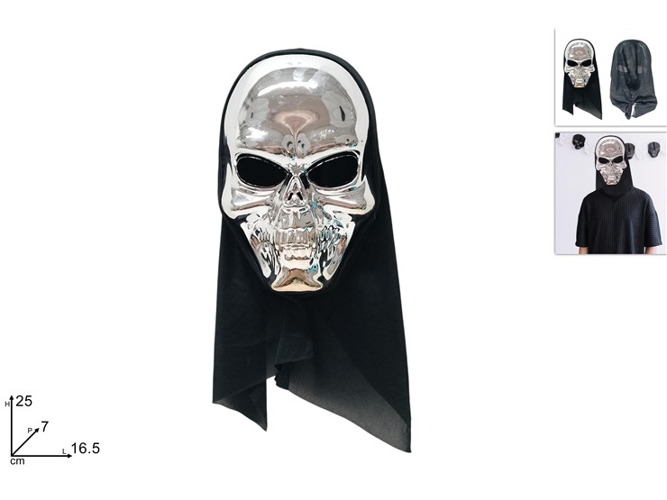 MASCHERA SCHELETRO SILVER 443027 40649