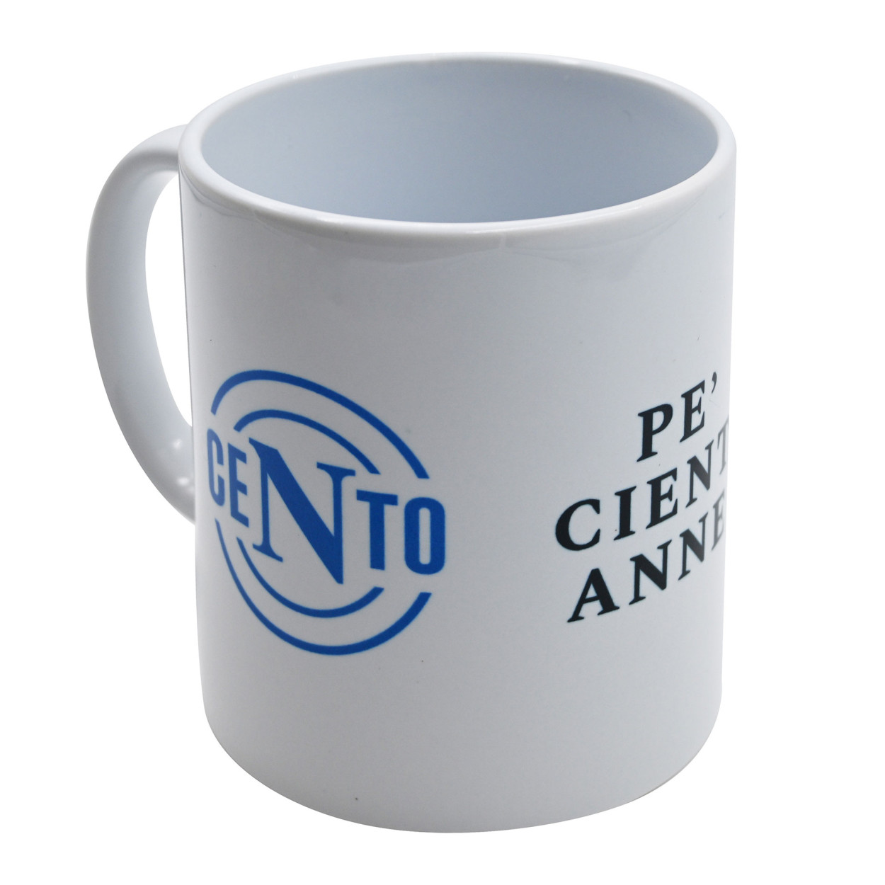 NACE09 TAZZA IN CERAMICA STAMPA IN BLU E LOGO AZZURRO NAPOLI CENTO 41426