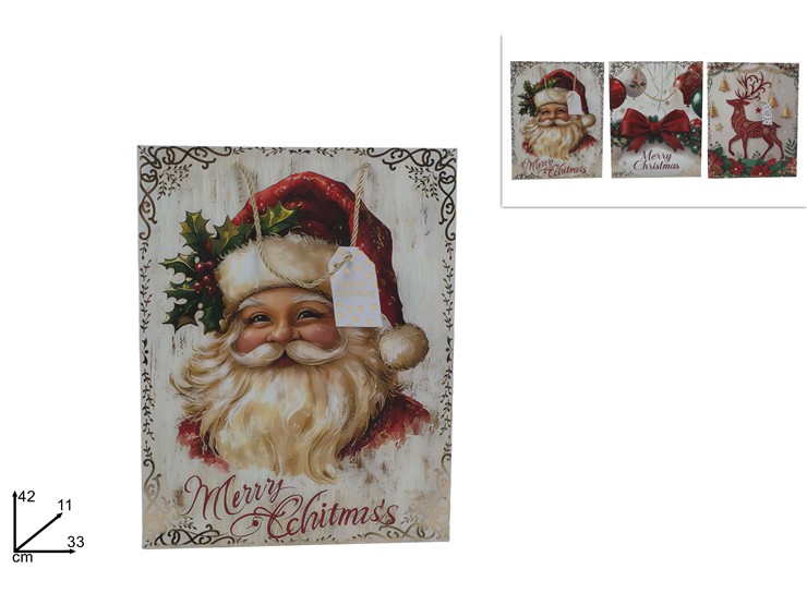 BUSTA REGALO 42x33x11cm NATALIZIA CON DECORO ORO 496245 40649