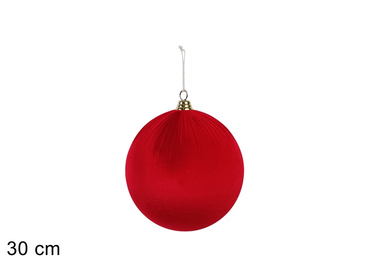 PALLA 30cm IN TESSUTO EFFETTO VELLUTO ROSSO 493480 40649