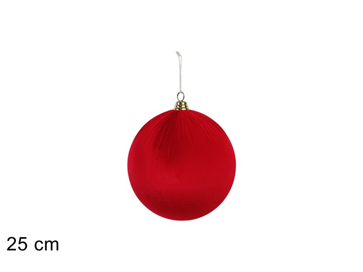 PALLA 25cm IN TESSUTO EFFETTO VELLUTO ROSSO 493473 40649
