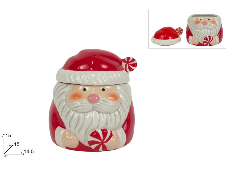 BARATTOLO BABBO NATALE 15cm CERAMICA 441405 40649
