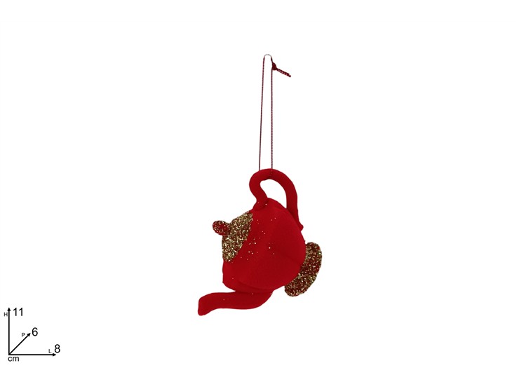 APPENDINO TEIERA ROSSO VELLUTO CON GLITTER ORO 440910 40649