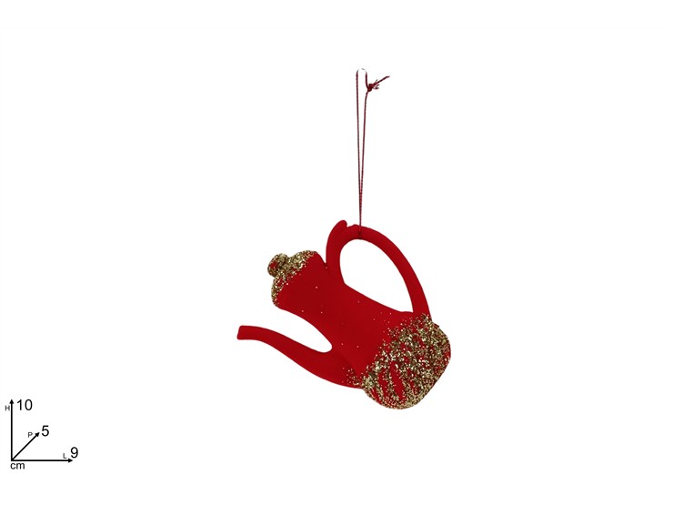 APPENDINO TEIERA ROSSO VELLUTO CON GLITTER ORO 440859 40649