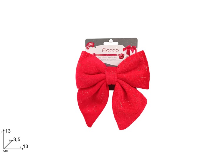 FIOCCO VELLUTO 13cm ROSSO CON ORO 394633 40649