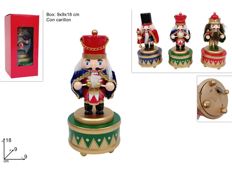 SOLDATO SCHIACCIANOCI 18cm CON CARILLON 382531 40649