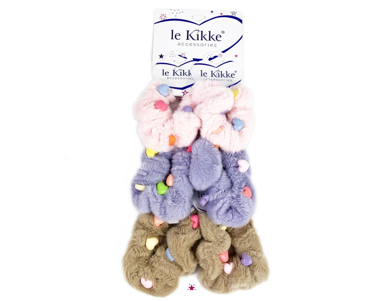 FC34312 MINI SCRUNCHIES FURRY LOVE CARD 6pz 41414