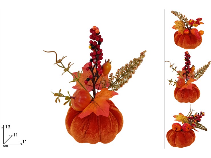 ZUCCA CON DECORAZIONE AUTUNNALE 706503 40842