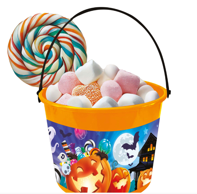 CESTO CON ZUCCHE E FANTASMI DOLCETTI 18x16cm 26987 52833