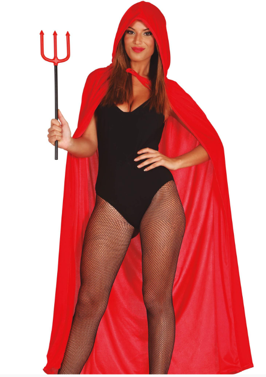MANTELLO ROSSO CON CAPPUCCIO VELLUTO 130cm 18634 52833