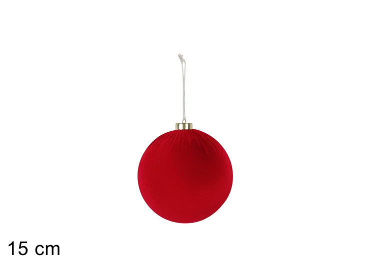 PALLA 15cm IN TESSUTO EFFETTO VELLUTO ROSSO 493503 40649