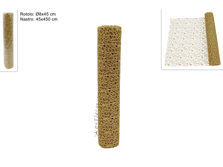 ROTOLO SPIDER 45cmx4,5mt ORO CON GLITTER 470160 40649