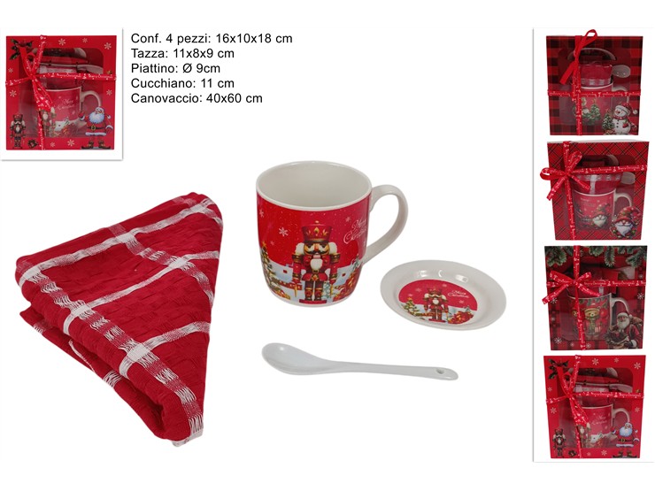 SET COLAZIONE 4pz DECORO NATALIZIO 468471 40649